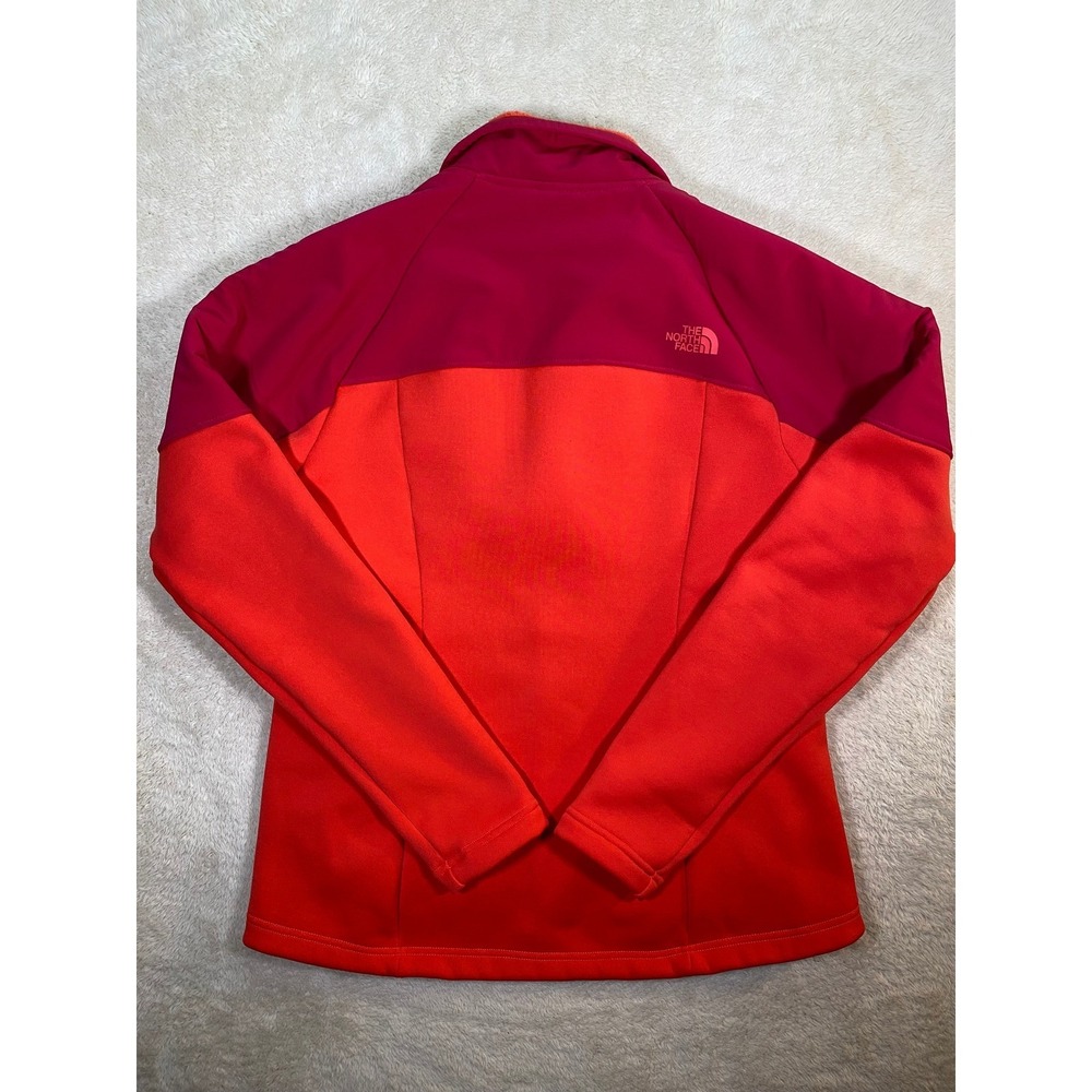 The North Face Womens Full Zip Fleece Jacket Orange Red Colorblock SZ Large - Picture 12 of 16